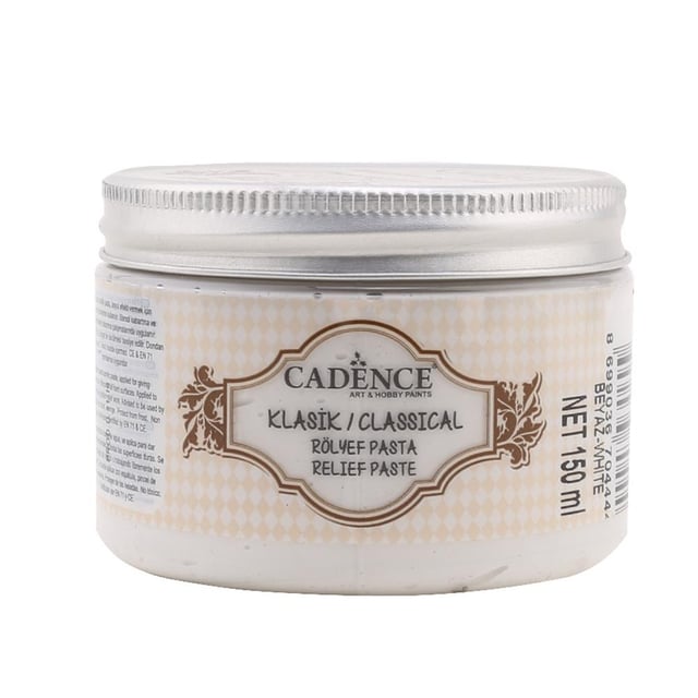 Cadence Klasik Rölyef Pasta 150 ML Beyaz