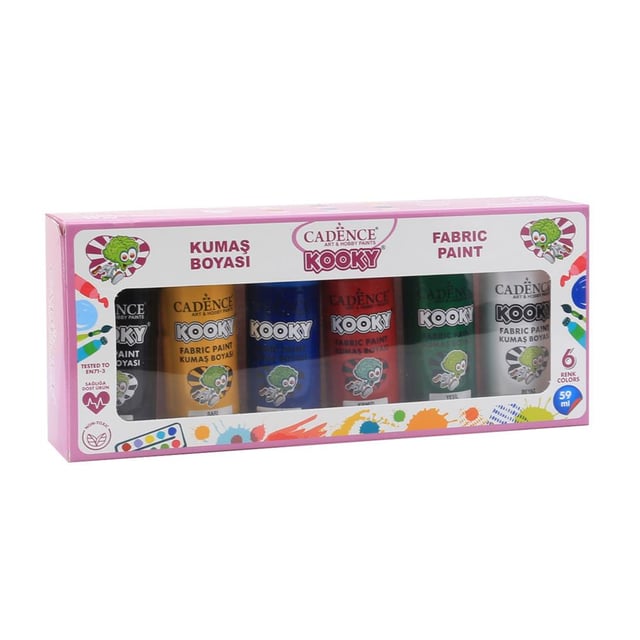 Cadence Kooky Kumaş  Boya Seti  6 x 59ml