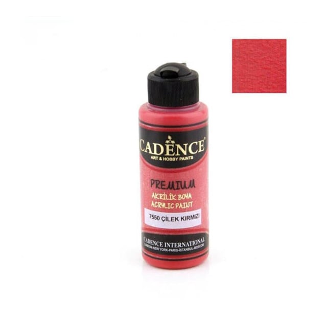 Cadence Premium Akrilik Boya 120 ml - Çilek Kırmızı 7550