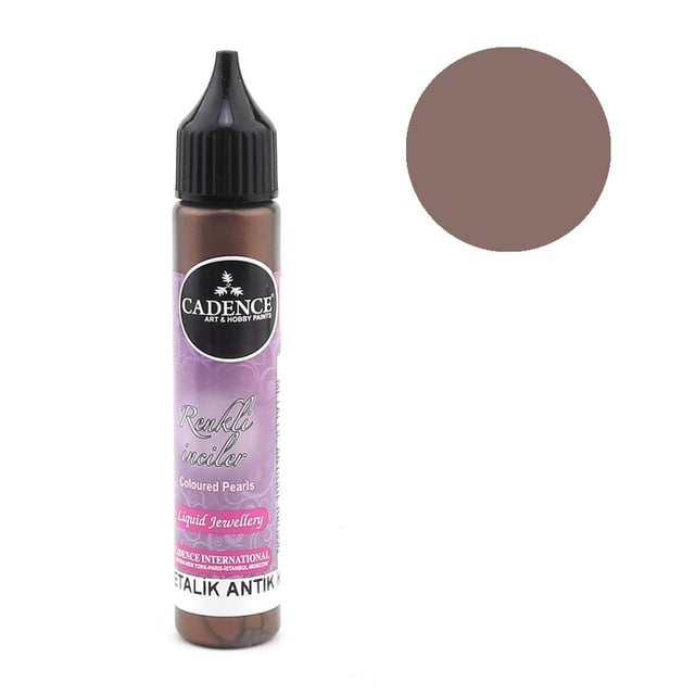 Cadence Renkli İnciler Boncuk Boya - 587 Metalik Antik Kahve