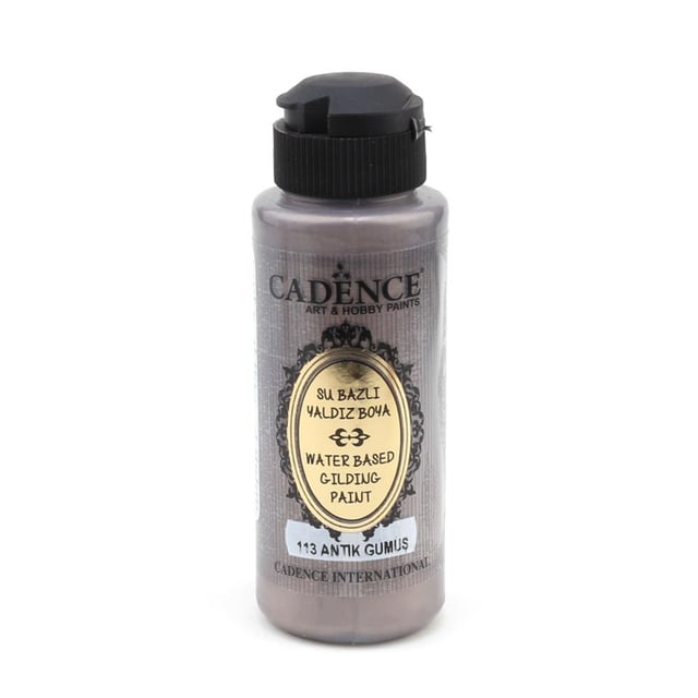 Cadence Su Bazlı Yaldız Boya 120 ml Antik Gümüş 113