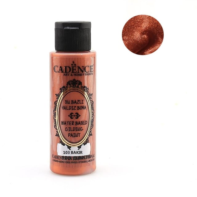 Cadence Su Bazlı Yaldız Boya 70 ml - Bakır 103
