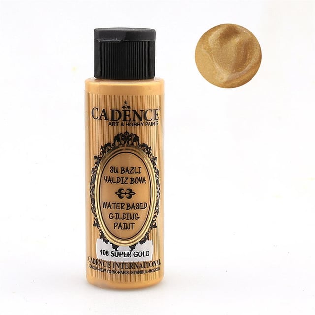 Cadence Su Bazlı Yaldız Boya 70 ml - Süper Gold 108