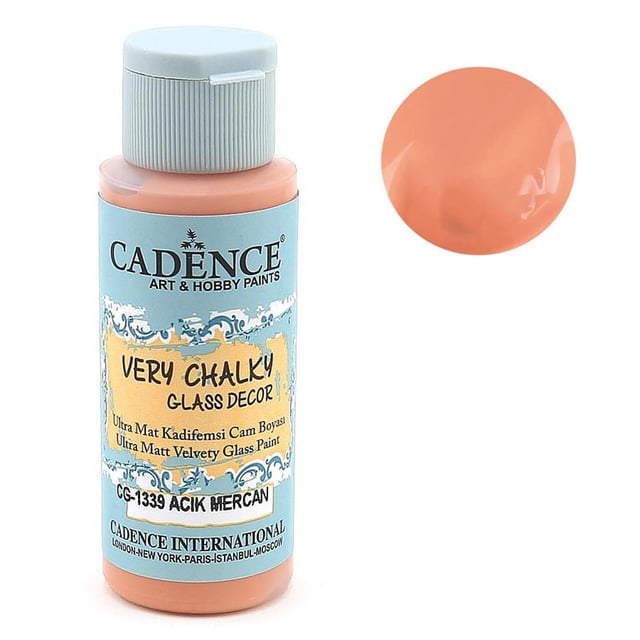 Cadence Very Chalky Glass Decor Cam Boyası - CG 1339 Açık Mercan