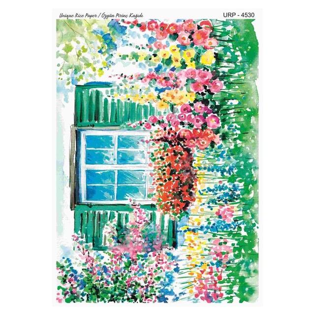 Çiçek Pencere Unique Pirinç Dekopaj Kağıdı -  Rich UPR 4530