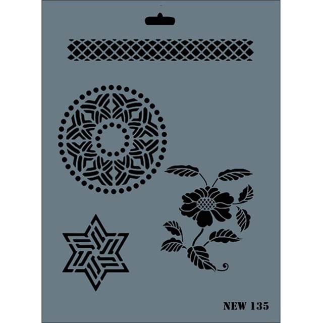 Çiçek Stencil Şablon 25X35 cm - Rich New 135