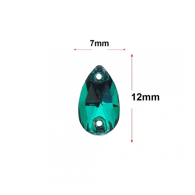 Damla Şeklinde Dikme Kristal Taş 7 x 12 mm ( 10 adet )