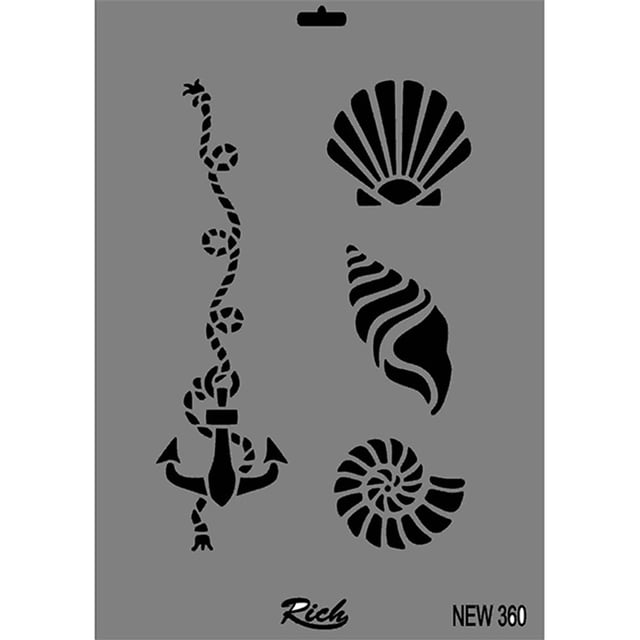 Deniz Mahsülleri Set Stencil Şablon 25X35 cm - Rich New 360