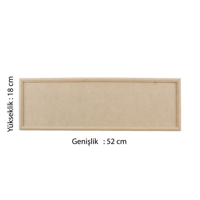 Dikdörtgen Ahşap Pano 52 x 18 cm