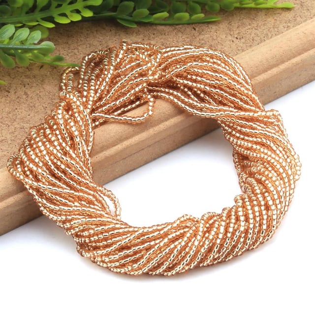 Dizi Kum Boncuk Şeffaf Rose 2 mm 11/0