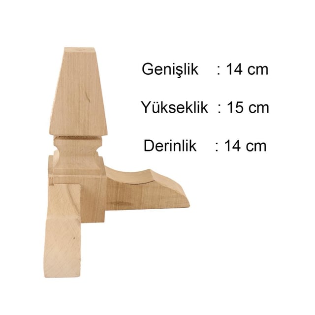 Doğal Ağaç Kulaklı Mobilya Ayağı 15 cm 