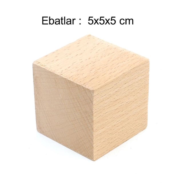 Doğal Ahşap Küp Blok 5 cm