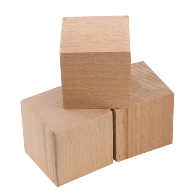 Doğal Ahşap Küp Blok 5 cm