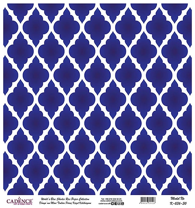 Dünya'nın Mavi Tonları Pirinç Kağıt 30x32 cm - K036