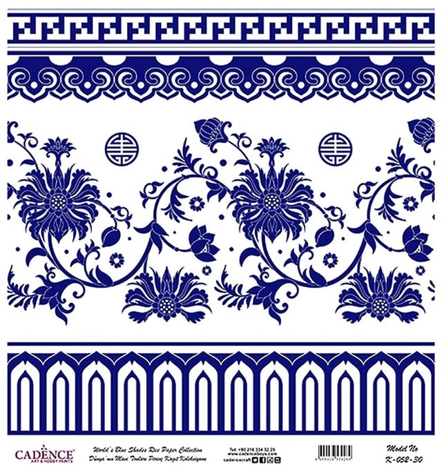 Dünya'nın Mavi Tonları Pirinç Kağıt 30x32 cm - K052