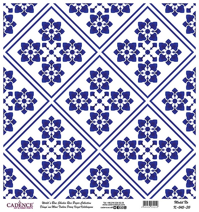 Dünya'nın Mavi Tonları Pirinç Kağıt 30x32 cm - K045