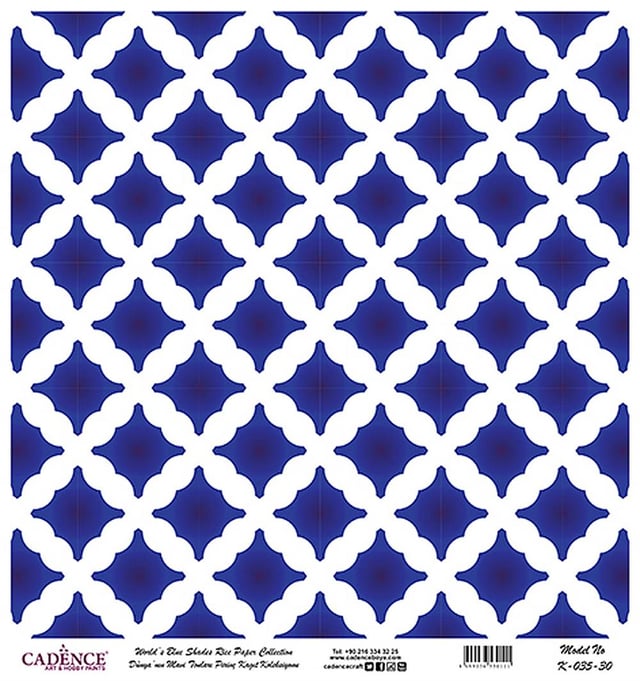 Dünya'nın Mavi Tonları Pirinç Kağıt 30x32 cm - K035