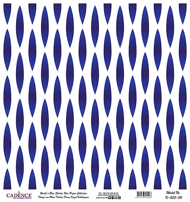 Dünya'nın Mavi Tonları Pirinç Kağıt 30x32 cm - K033 