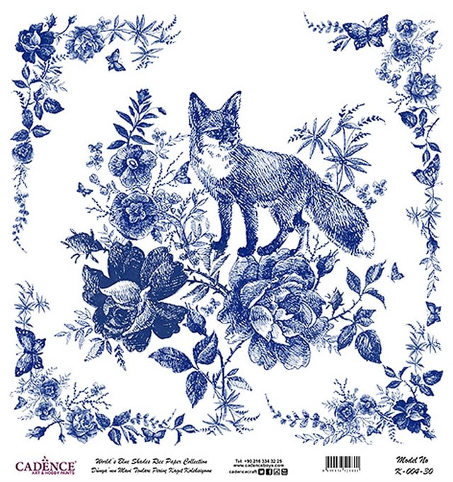 Dünya'nın Mavi Tonları Pirinç Kağıt 30x32 cm - K004