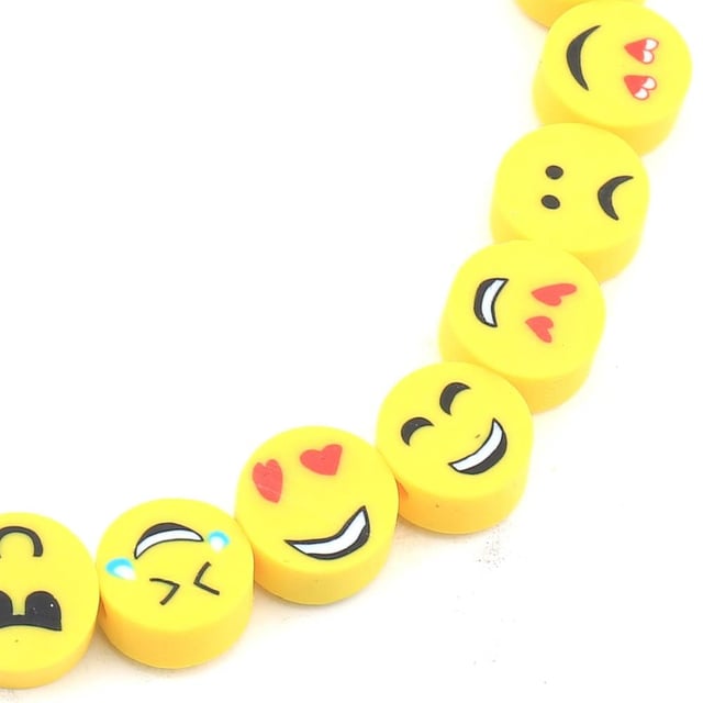 Emoji Şeklinde Fimo Dizi Boncuk