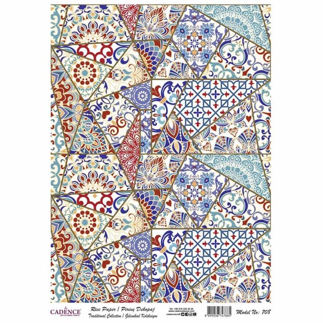 Geleneksel Koleksiyon Pirinç Dekopaj Kağıdı 30x42 cm - Model 708