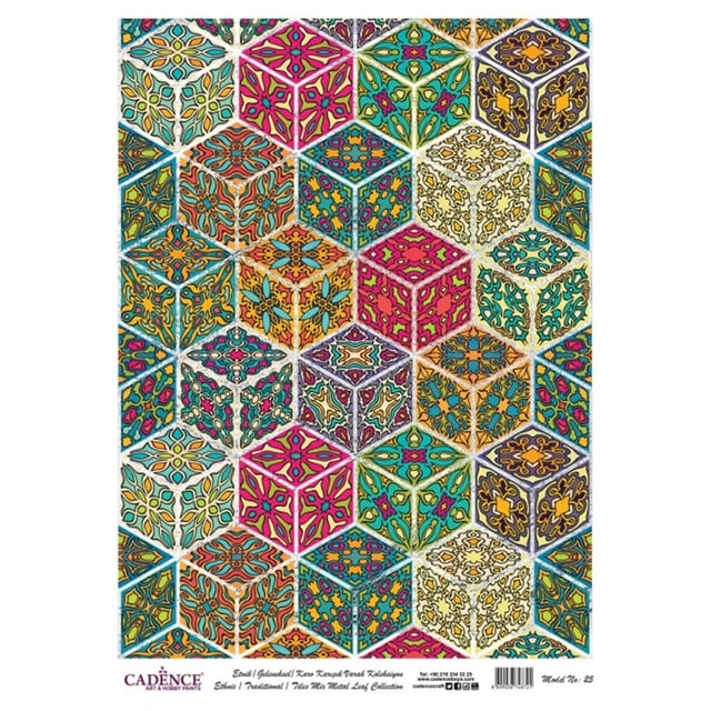 Gümüş Varaklı Pirinç Dekopaj Kağıdı 30x42 cm - Model 25