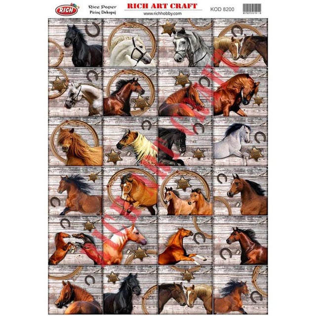 Hayvan Temalı Pirinç Dekopaj Kağıdı 29x42 cm - Rich 8200