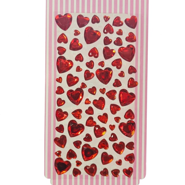 Kalp Figür Rhinestone Yapışkanlı Taş Sticker Seti