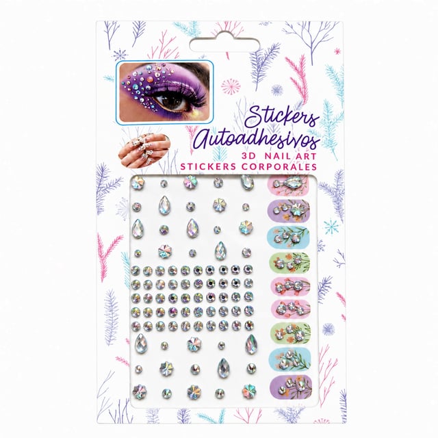 Kendinden Yapışkanlı Kristal Taş Sticker Seti Karışık Desen Kristal Janjan