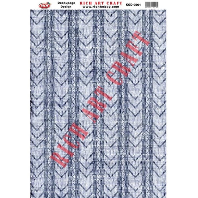 Kilim Desenli Dekupaj Kağıdı 33x48 cm - Rich 9501