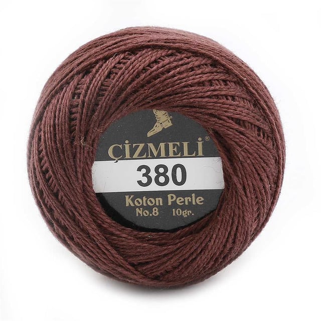 Koton Perle No:8 Etamin Kanaviçe Nakış ipliği 380 Koyu Kahverengi