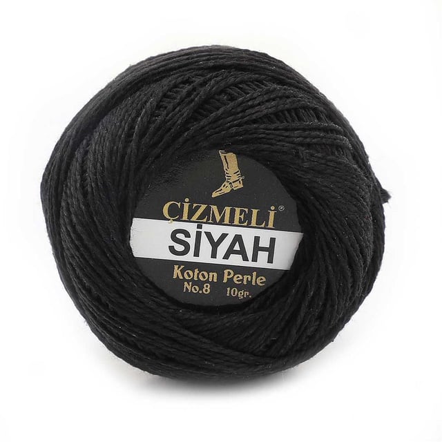 Koton Perle No:8 Siyah Etamin Kanaviçe Nakış ipliği
