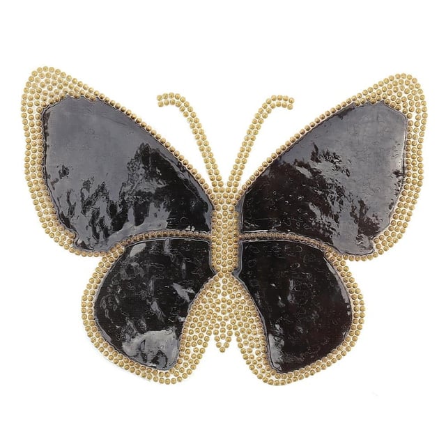 Kristal Taşlı Keçe Kelebek Motif
