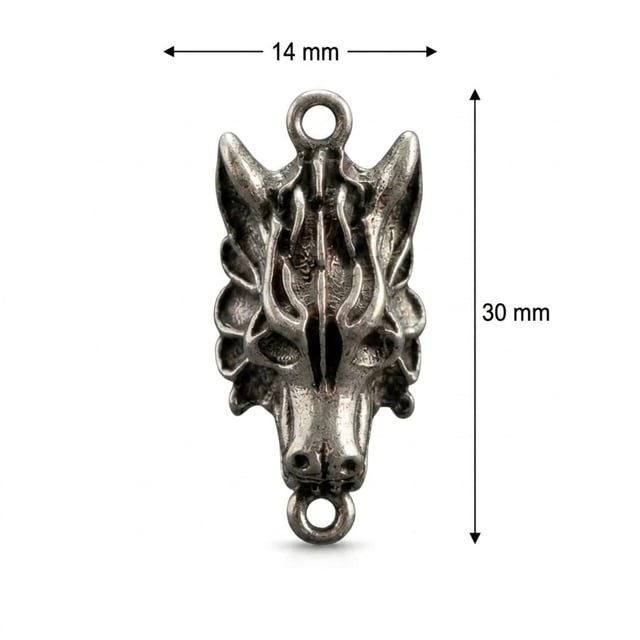 Kurt Figürlü Metal Kolye Takı Ucu