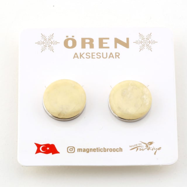 Mermer Görünümlü Mıknatıslı Eşarp Şal Tutucu