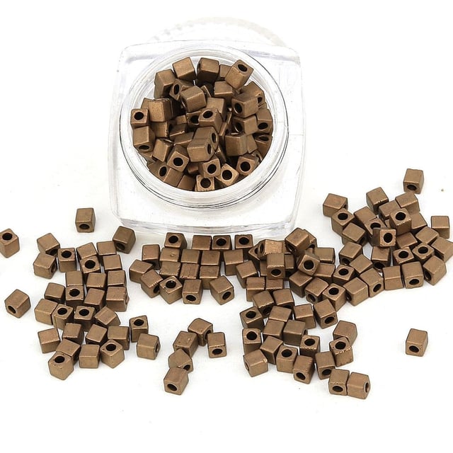 Miyuki Square Cube 3 mm Koyu Altın Boncuk