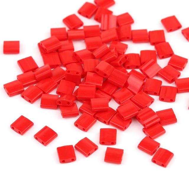 Miyuki Tila Bead 5*5 mm Kırmızı Boncuk