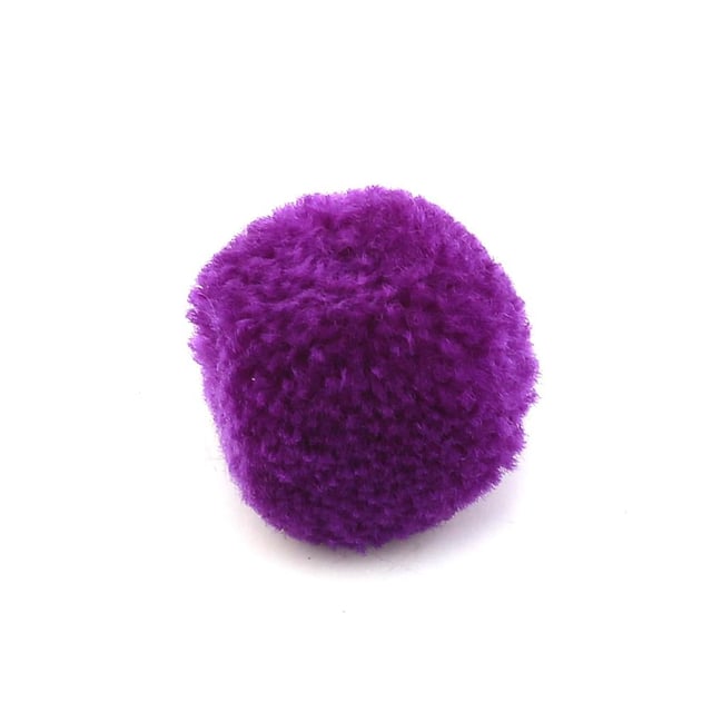 Mor Yün Ponpon 2 cm 10 Adet