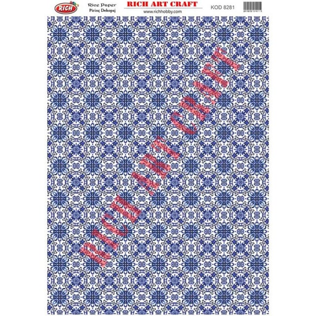 Motifli Pirinç Dekopaj Kağıdı 29x42 cm - Rich 8281