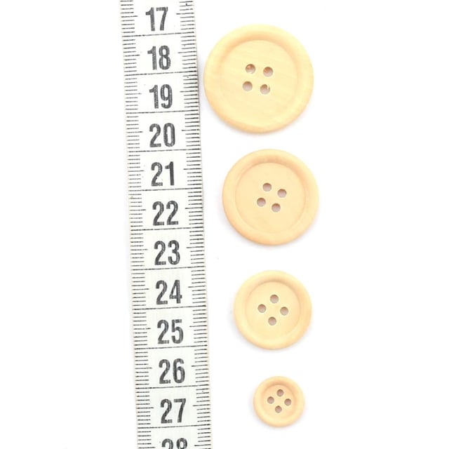 Naturel Tahta Düğme (4 Farklı Boy Seçeneği)