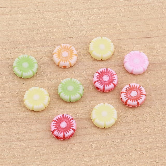 Pastel Plastik Çiçek Boncuk