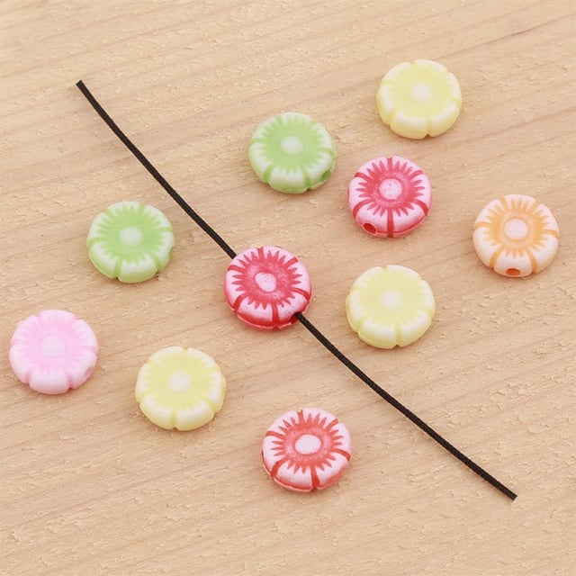 Pastel Plastik Çiçek Boncuk