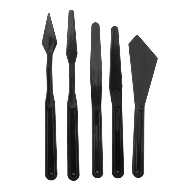 Plastik Spatül Seti Siyah Renk 5'li