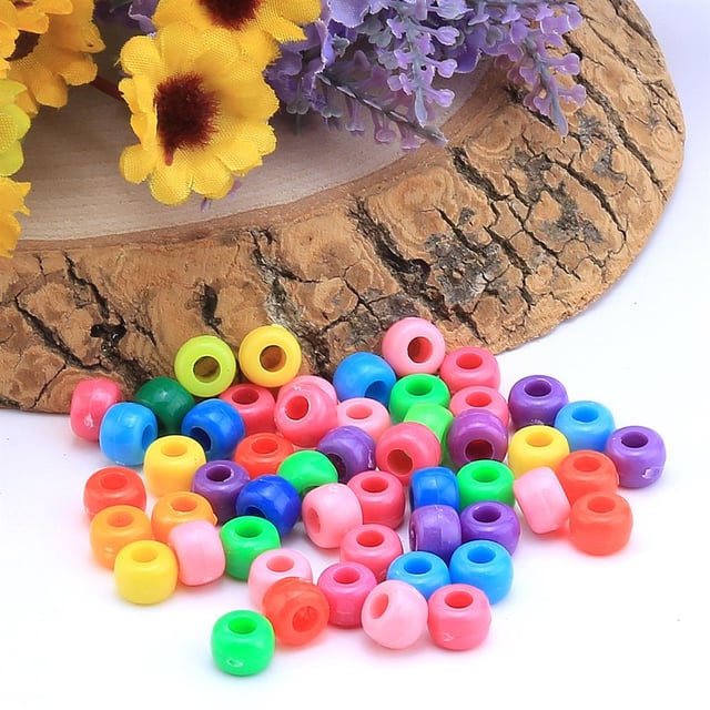 Plastik Yassı Boncuk ( 50 Adet )