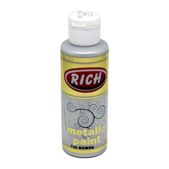 Rich 120 cc Metalik Akrilik Boya - Gümüş 732
