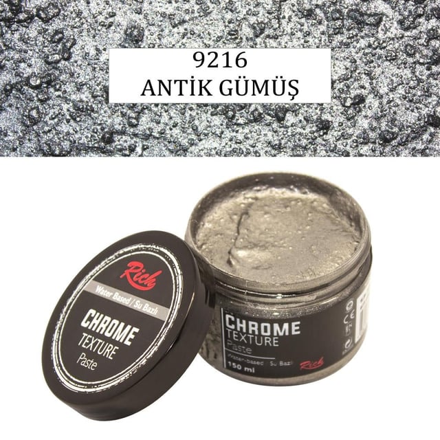 Rich Chrome Texture Pasta 150 ml Antik Gümüş 9216