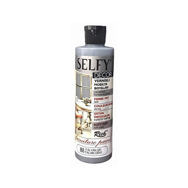 Selfy Decor Vernikli Mobilya Boyası 868 İtalyan Gri 240 cc