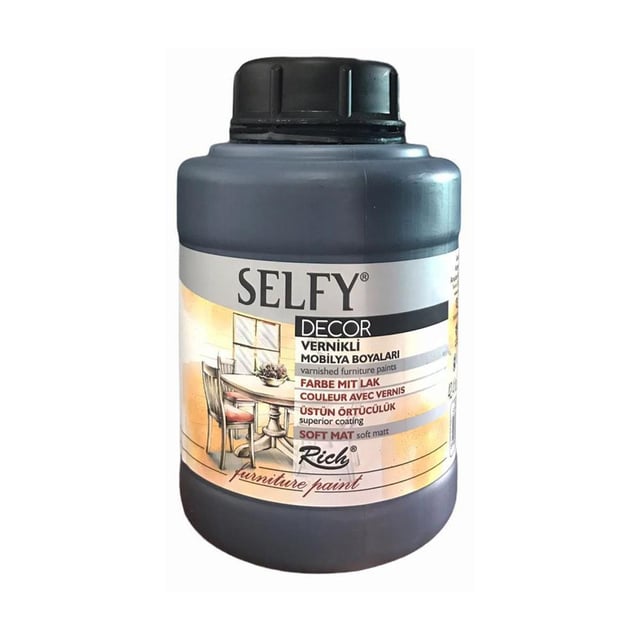Selfy Decor Vernikli Mobilya Boyası Siyah 1250 cc