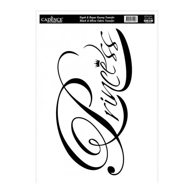 Siyah Beyaz Kumaş Transfer - Princess