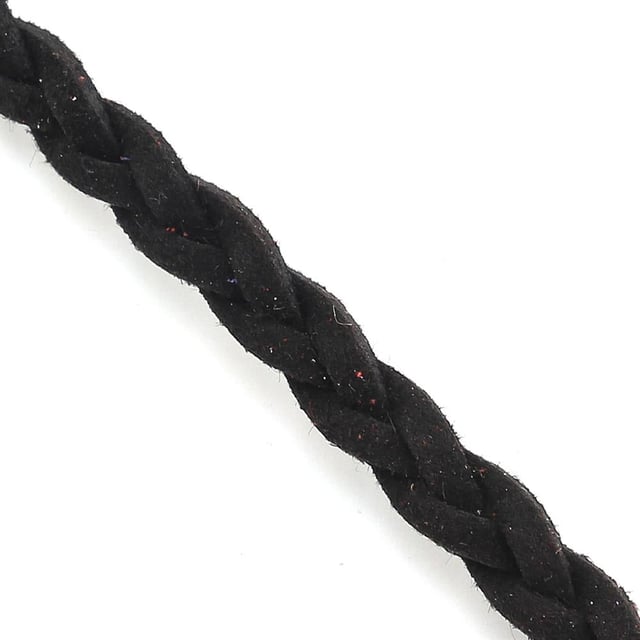 Siyah Örme Süet Kordon İp
